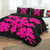 Hawaiian Royal Pattern Quilt Bed Set - Black And Pink - K1 Style - AH - Polynesian Pride