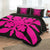 Hawaiian Royal Pattern Quilt Bed Set - Black And Pink - G1 Style - AH - Polynesian Pride