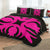 Hawaiian Royal Pattern Quilt Bed Set - Black And Pink - I1 Style - AH - Polynesian Pride