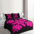 Hawaiian Royal Pattern Quilt Bed Set - Black And Pink - K1 Style - AH - Polynesian Pride