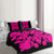 Hawaiian Royal Pattern Quilt Bed Set - Black And Pink - I2 Style - AH - Polynesian Pride