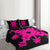 Hawaiian Royal Pattern Quilt Bed Set - Black And Pink - L2 Style - AH - Polynesian Pride