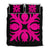 Hawaiian Royal Pattern Quilt Bed Set - Black And Pink - I1 Style - AH Art - Polynesian Pride