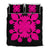 Hawaiian Royal Pattern Quilt Bed Set - Black And Pink - D2 Style - AH Art - Polynesian Pride