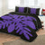 Hawaiian Royal Pattern Quilt Bed Set - Black And Purple - D1 Style - AH - Polynesian Pride