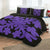 Hawaiian Royal Pattern Quilt Bed Set - Black And Purple - E1 Style - AH - Polynesian Pride