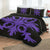 Hawaiian Royal Pattern Quilt Bed Set - Black And Purple - F2 Style - AH - Polynesian Pride