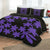 Hawaiian Royal Pattern Quilt Bed Set - Black And Purple - L3 Style - AH - Polynesian Pride