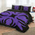 Hawaiian Royal Pattern Quilt Bed Set - Black And Purple - I1 Style - AH - Polynesian Pride