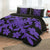 Hawaiian Royal Pattern Quilt Bed Set - Black And Purple - C2 Style - AH - Polynesian Pride