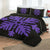 Hawaiian Royal Pattern Quilt Bed Set - Black And Purple - H2 Style - AH - Polynesian Pride