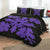 Hawaiian Royal Pattern Quilt Bed Set - Black And Purple - K1 Style - AH - Polynesian Pride