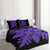 Hawaiian Royal Pattern Quilt Bed Set - Black And Purple - D1 Style - AH - Polynesian Pride