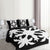 Hawaiian Royal Pattern Quilt Bed Set - Black And White - H1 Style - AH - Polynesian Pride