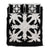 Hawaiian Royal Pattern Quilt Bed Set - Black And White - H1 Style - AH White - Polynesian Pride