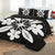 Hawaiian Royal Pattern Quilt Bed Set - Black And White - L1 Style - AH - Polynesian Pride