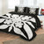 Hawaiian Royal Pattern Quilt Bed Set - Black And White - G1 Style - AH - Polynesian Pride