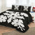 Hawaiian Royal Pattern Quilt Bed Set - Black And White - K1 Style - AH - Polynesian Pride