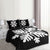 Hawaiian Royal Pattern Quilt Bed Set - Black And White - H2 Style - AH - Polynesian Pride