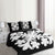 Hawaiian Royal Pattern Quilt Bed Set - Black And White - E1 Style - AH - Polynesian Pride