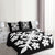 Hawaiian Royal Pattern Quilt Bed Set - Black And White - C2 Style - AH - Polynesian Pride