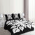 Hawaiian Royal Pattern Quilt Bed Set - Black And White - M2 Style - AH - Polynesian Pride