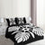 Hawaiian Royal Pattern Quilt Bed Set - Black And White - I3 Style - AH - Polynesian Pride