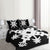 Hawaiian Royal Pattern Quilt Bed Set - Black And White - L2 Style - AH - Polynesian Pride