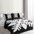 Hawaiian Royal Pattern Quilt Bed Set - Black And White - D1 Style - AH - Polynesian Pride