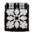 Hawaiian Royal Pattern Quilt Bed Set - Black And White - C1 Style - AH White - Polynesian Pride