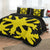 Hawaiian Royal Pattern Quilt Bed Set - Black And Yellow - H1 Style - AH - Polynesian Pride