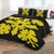 Hawaiian Royal Pattern Quilt Bed Set - Black And Yellow - K1 Style - AH - Polynesian Pride