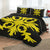 Hawaiian Royal Pattern Quilt Bed Set - Black And Yellow - F2 Style - AH - Polynesian Pride