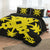 Hawaiian Royal Pattern Quilt Bed Set - Black And Yellow - L2 Style - AH - Polynesian Pride