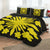 Hawaiian Royal Pattern Quilt Bed Set - Black And Yellow - G2 Style - AH - Polynesian Pride