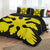 Hawaiian Royal Pattern Quilt Bed Set - Black And Yellow - B1 Style - AH - Polynesian Pride