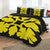 Hawaiian Royal Pattern Quilt Bed Set - Black And Yellow - C1 Style - AH - Polynesian Pride