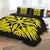 Hawaiian Royal Pattern Quilt Bed Set - Black And Yellow - A3 Style - Polynesian Pride