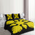 Hawaiian Royal Pattern Quilt Bed Set - Black And Yellow - B1 Style - AH - Polynesian Pride