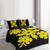 Hawaiian Royal Pattern Quilt Bed Set - Black And Yellow - K1 Style - AH - Polynesian Pride