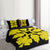 Hawaiian Royal Pattern Quilt Bed Set - Black And Yellow - C1 Style - AH - Polynesian Pride