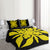 Hawaiian Royal Pattern Quilt Bed Set - Black And Yellow - G1 Style - AH - Polynesian Pride