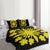 Hawaiian Royal Pattern Quilt Bed Set - Black And Yellow - G2 Style - AH - Polynesian Pride