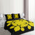 Hawaiian Royal Pattern Quilt Bed Set - Black And Yellow - D2 Style - AH - Polynesian Pride