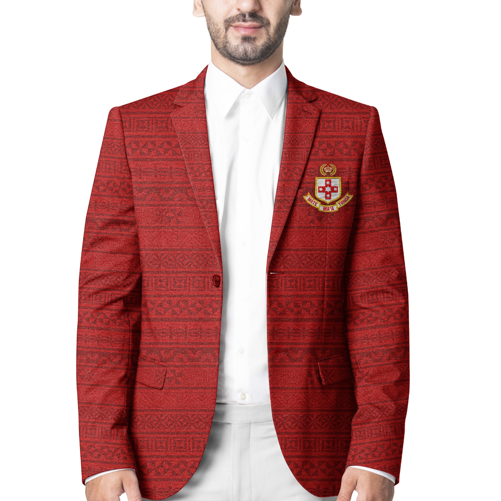 Tonga Kolisi Tonga College Blazer Tonga Pattern Original Style - Red LT8 Unisex Red - Polynesian Pride