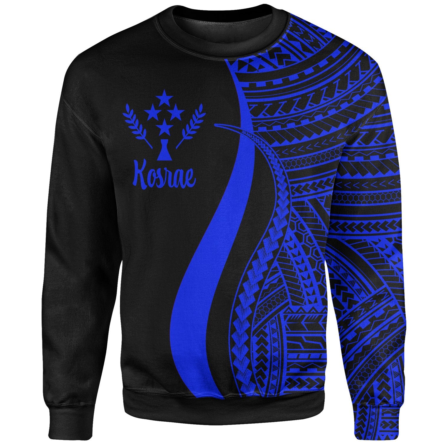 Kosrae Sweatshirt - Blue Polynesian Tentacle Tribal Pattern Unisex Blue - Polynesian Pride