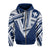 Hawaii Hoodie Zip Football Jersey Style Blue and White - Polynesian Pride