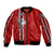 Hawaii - Waialua Bulldogs High Mix Kakau Bombers Jacket LT6 Unisex Red - Polynesian Pride