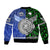 Samoa And New Zealand Bomber Jacket Together - Green LT8 - Polynesian Pride