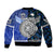 (Custom Personalised) Samoa And New Zealand Bomber Jacket Together - Blue LT8 - Polynesian Pride